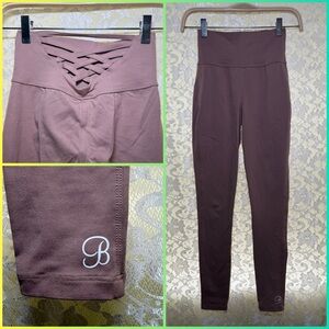 Bombshell Sportswear Mauve nude pink High-Waisted very sexy back Leggings small